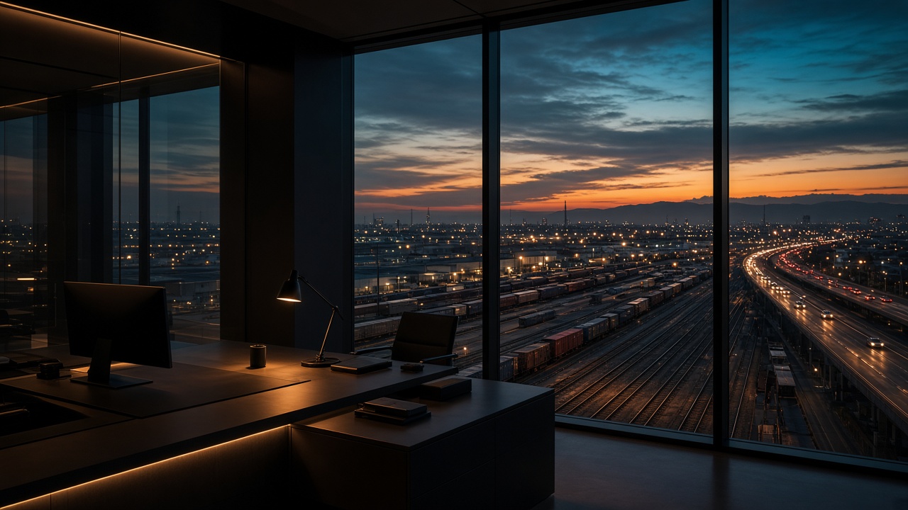 Glass office for freight sales