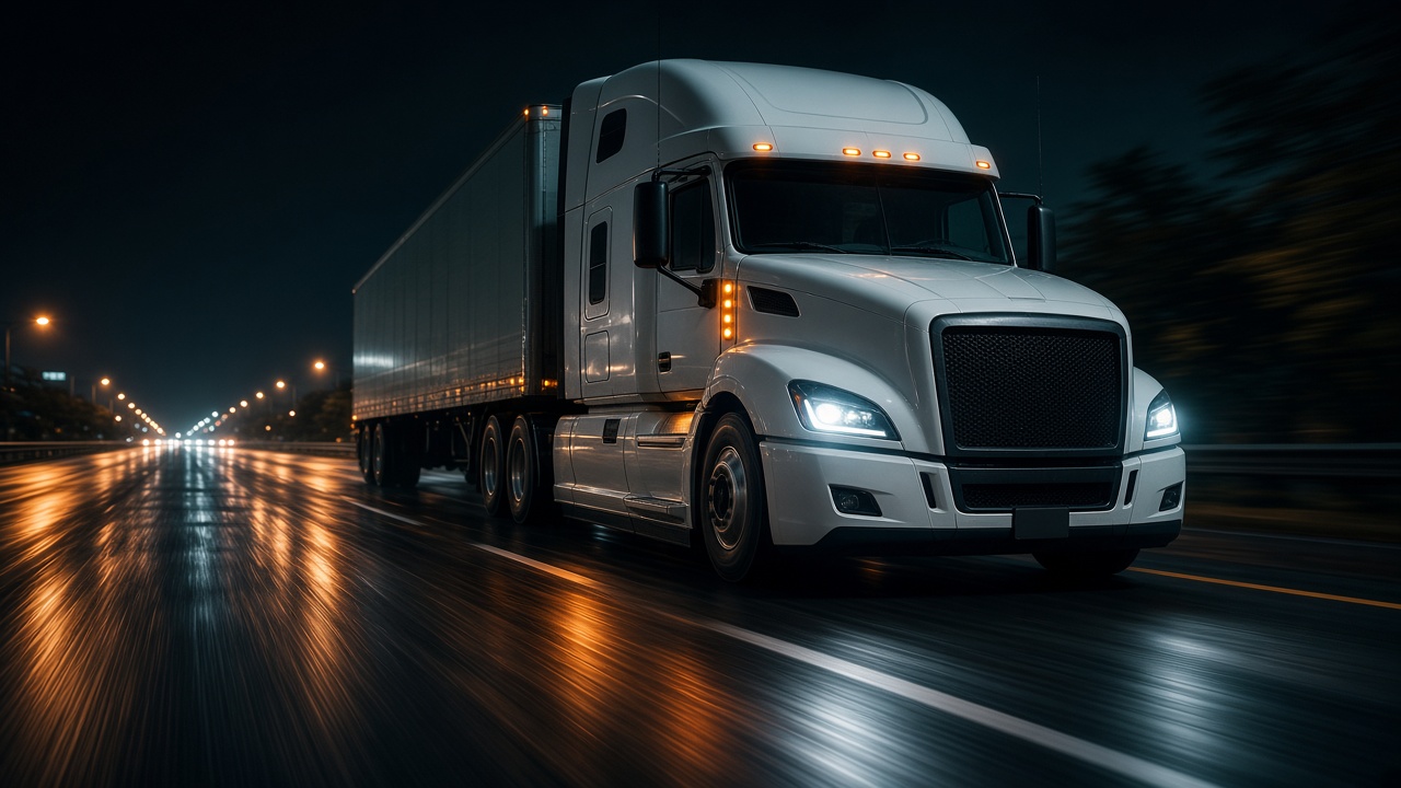 Semi at night