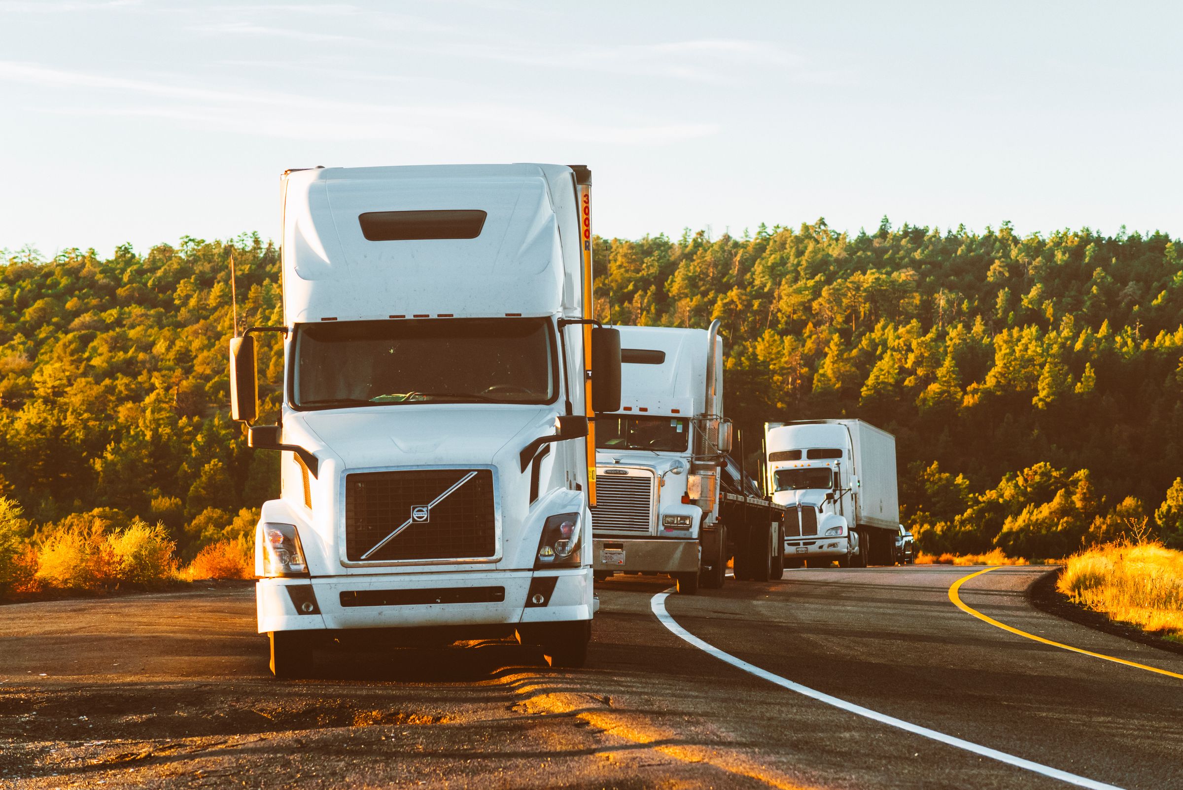 Trucks on a highway